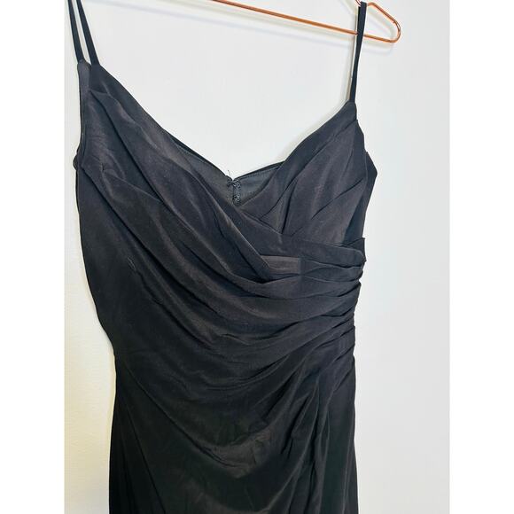 LA FEMME Black Ruched Cutout Back Jersey Trumpet Slit Gown Dress Size 8z - Picture 5 of 10
